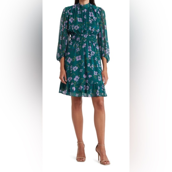 👗NWT! Maggy London Green Floral Dress - Picture 3 of 13